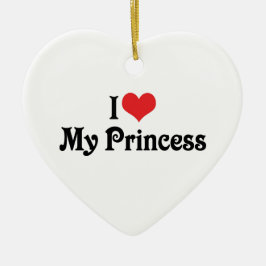 Jag älskar min prinsessa julgransprydnad keramik