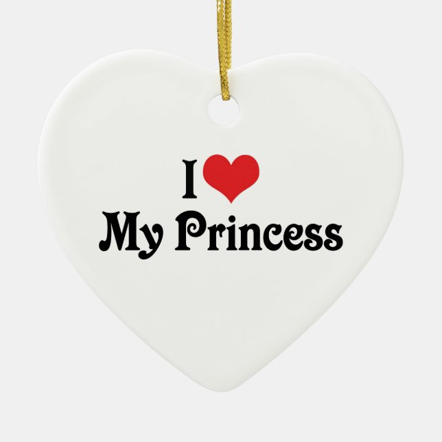 Jag älskar min prinsessa julgransprydnad keramik (Framsidan)