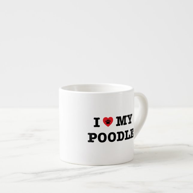 Jag älskar min pudel espressomugg (Framsida höger)