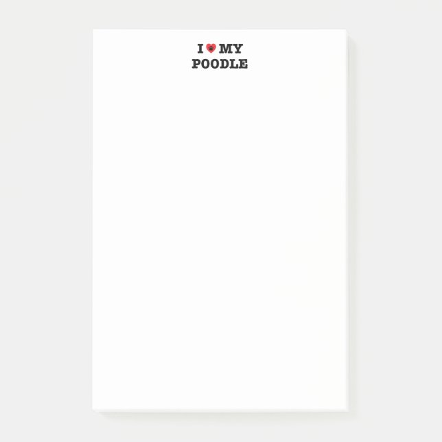 Jag älskar min Pudel Post-it Block (Framsida)