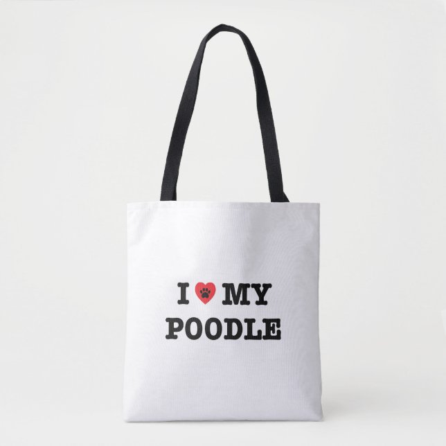 Jag älskar min Pudel-tote-bag Tygkasse (Framsida)