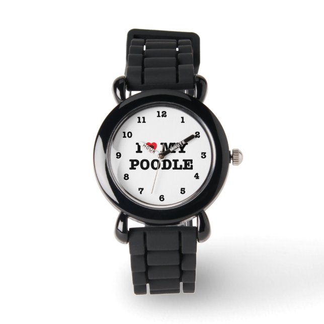 Jag älskar min Pudel Wrist Watch Armbandsur (Framsida)