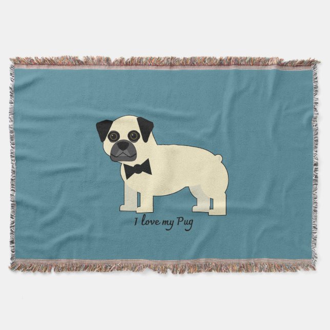 Jag älskar min Pug Filt (Framsidan)