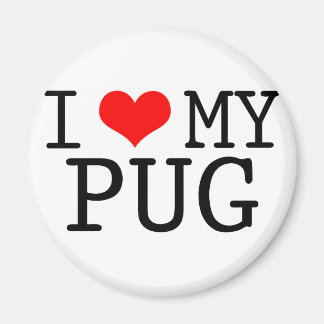 Jag älskar min pug magnet