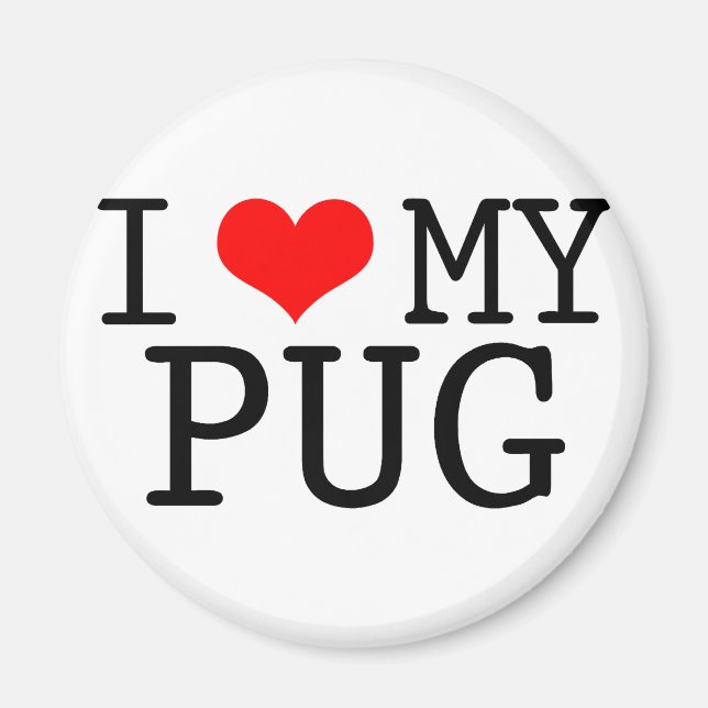 Jag älskar min pug magnet (Framsidan)