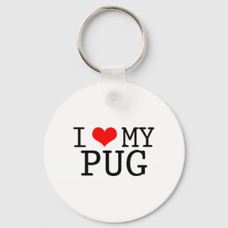 Jag älskar min pug nyckelring