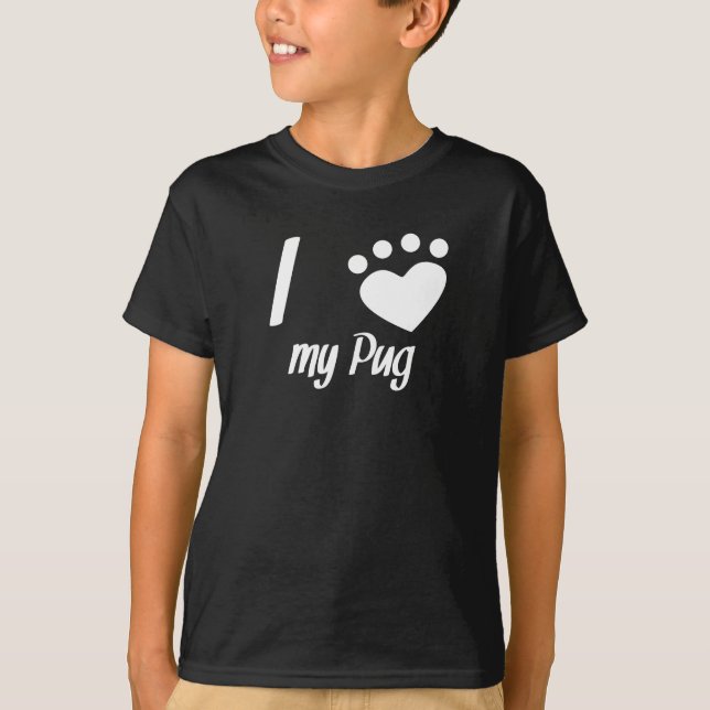 Jag älskar min pug t-shirt (Framsida)
