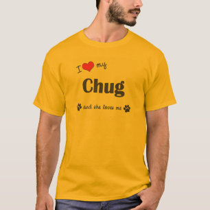 Jag älskar min puttrande (den kvinnliga hunden) tröja