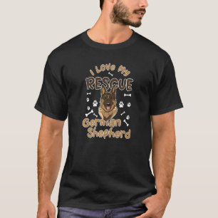 Jag älskar min räddade hundras tysherdehund t shirt