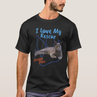 Jag älskar min räddade ryska blå coola adopterade t shirt