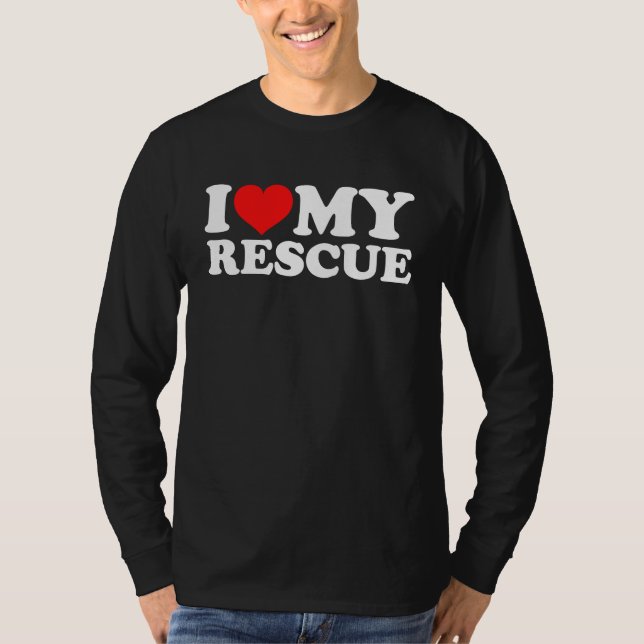 Jag älskar min räddning t shirt (Framsida)