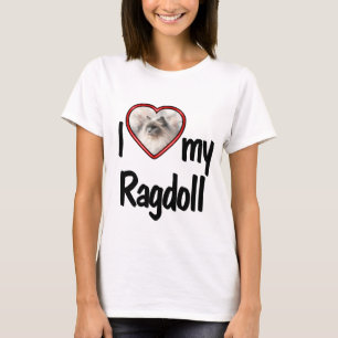 Jag älskar min Ragdoll - Sött rött hjärta kattfoto T Shirt
