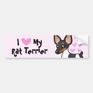 Jag älskar min Rat Terrier / Toy Fox Terrier Bildekal