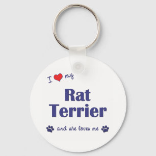 Jag älskar min råttaTerrier (den kvinnliga hunde Nyckelring