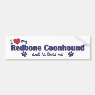 Jag älskar min Redbone Coonhound (den Male hunden) Bildekal