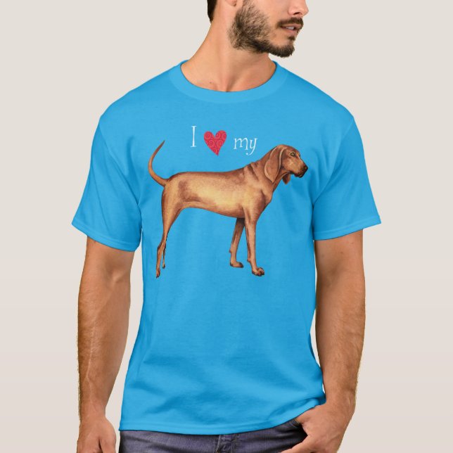 Jag älskar min Redbone Coonhound Tee Shirt (Framsida)