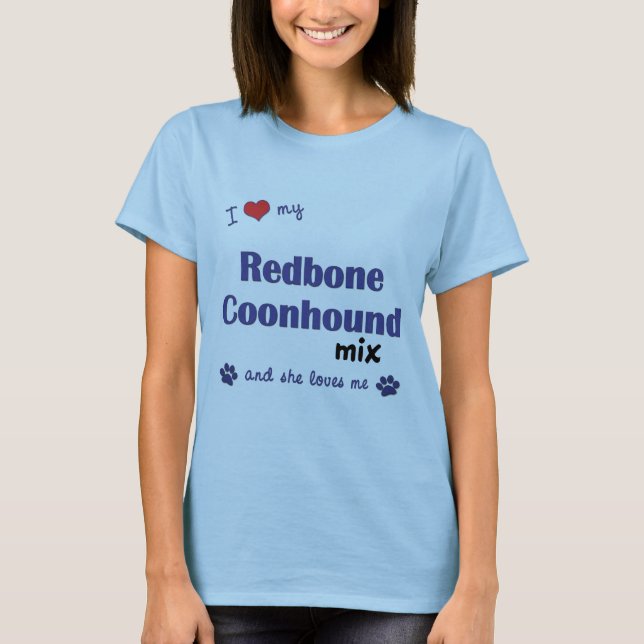 Jag älskar min Redbone Coonhoundblandning (den Tröja (Framsida)