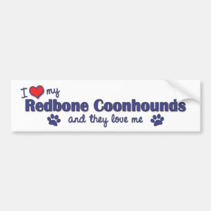 Jag älskar min Redbone Coonhounds (åtskilliga Bildekal