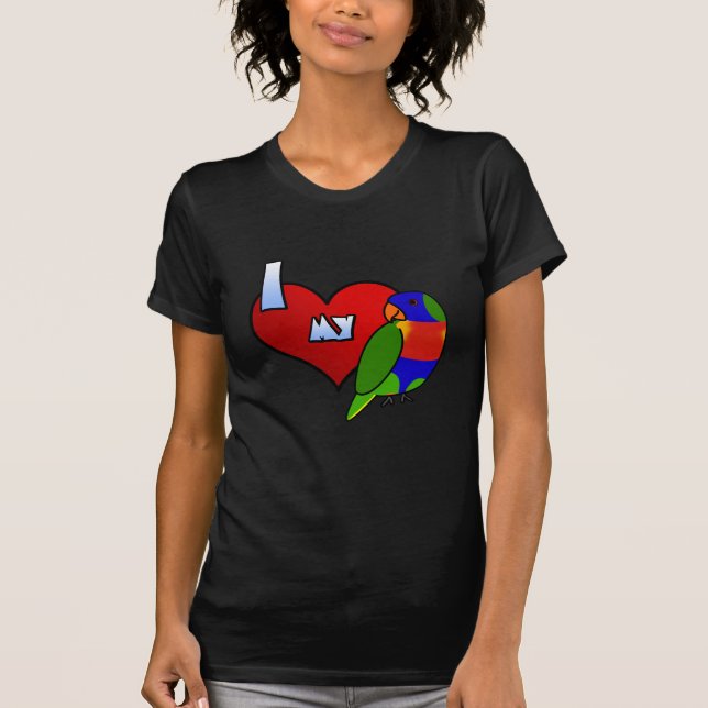 Jag älskar min regnbågeLorikeet T-tröja Tee Shirt (Framsida)