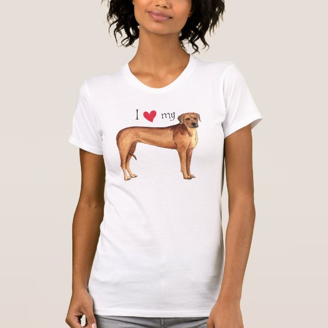 Jag älskar min Rhodesian Ridgeback Tee Shirt (Framsida)