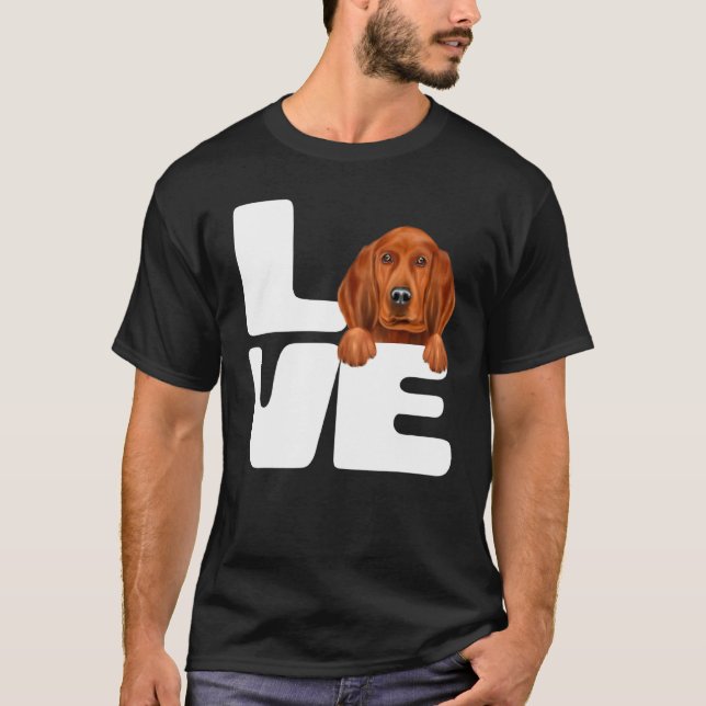Jag älskar min röda coonhound hund t shirt (Framsida)
