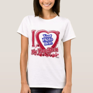 Jag älskar min röda hjärta för döttrar - foto t-shirt