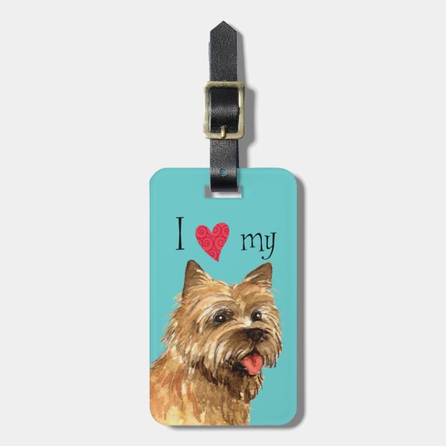 Jag älskar min röseTerrier Bagagebricka (Vertikal Framsida)