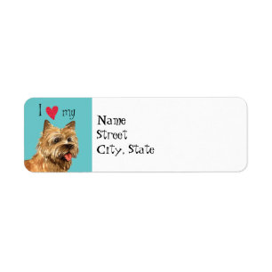 Jag älskar min röseTerrier Returadress Etikett