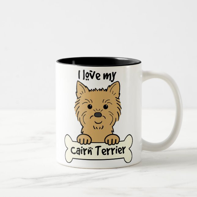 Jag älskar min röseTerrier Två-Tonad Mugg (Höger)