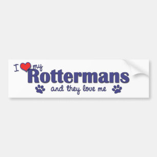 Jag älskar min Rottermans (åtskilliga hundar) Bildekal