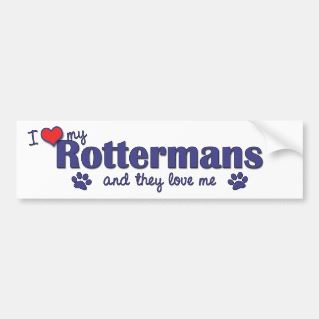 Jag älskar min Rottermans (åtskilliga hundar) Bildekal (Framsidan)