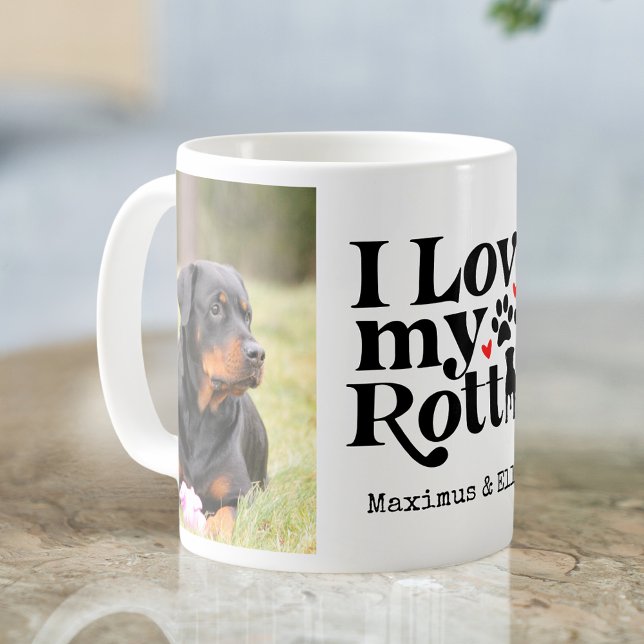Jag älskar min Rottie Rottweiler Hund Anpassad 2 F Kaffemugg (Skapare uppladdad)