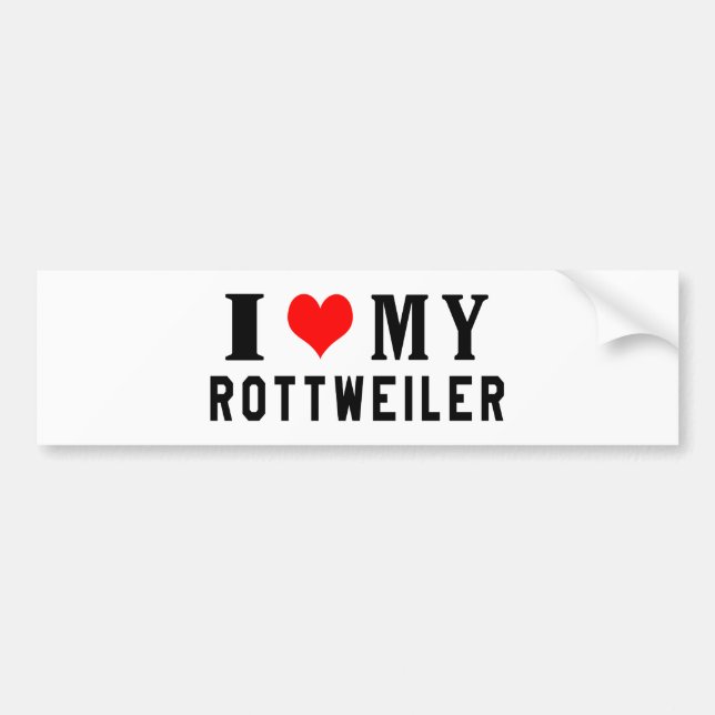 Jag älskar min Rottweiler Bildekal (Framsidan)