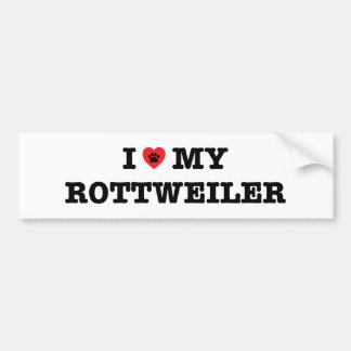 Jag älskar min Rottweiler Bumper Sticker Bildekal