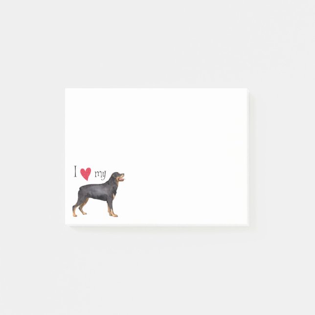 Jag älskar min Rottweiler Post-it Block (Framsida)