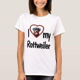 Jag älskar min Rottweiler Söt hjärta Foto Ram T Shirt