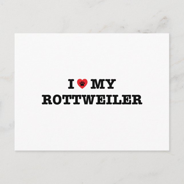 Jag älskar min Rottweiler Vykort (Framsida)