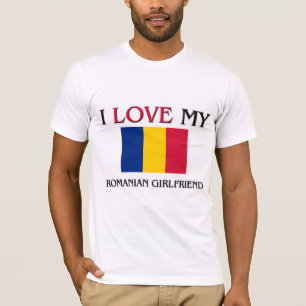 Jag älskar min rumänska flickvän t shirt