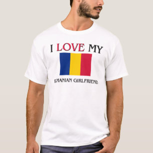 Jag älskar min rumänska flickvän t shirt