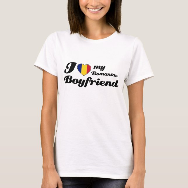 Jag älskar min rumänska flickvän tee shirt (Framsida)