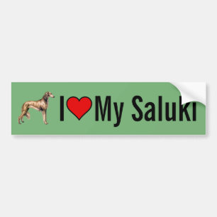 Jag älskar min Saluki hundbildekal Bildekal