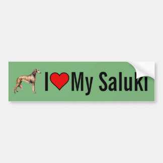 Jag älskar min Saluki hundbildekal Bildekal