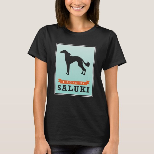 Jag älskar min Saluki skjorta T Shirt (Framsida)