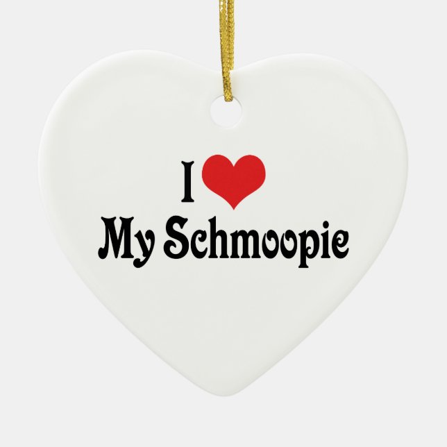 Jag älskar min Schmoopie-ornament Julgransprydnad Keramik (Framsidan)