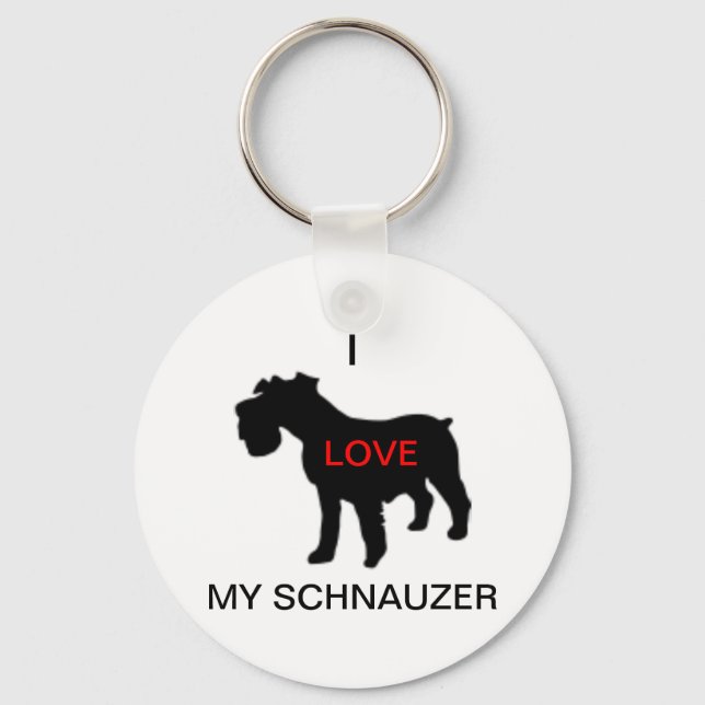 jag älskar min schnautzernyckelring nyckelring (Framsida)