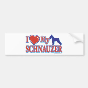 Jag älskar min Schnauzer Bildekal
