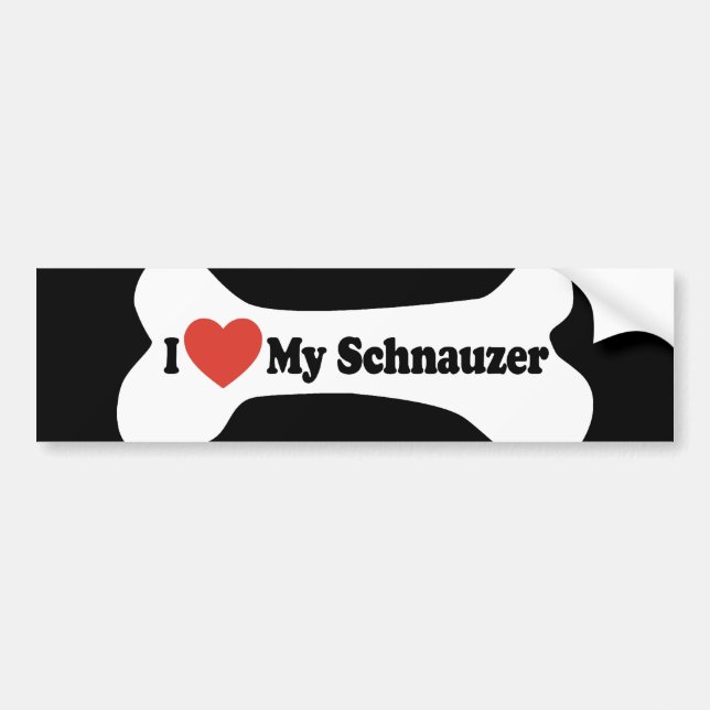 Jag älskar min Schnauzer - hundben Bildekal (Framsidan)