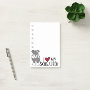 Jag älskar min Schnauzer Post-it Block