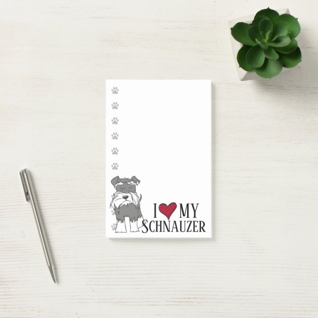 Jag älskar min Schnauzer Post-it Block (Kontor)