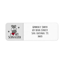 Jag älskar min Schnauzer returadress Etikett
